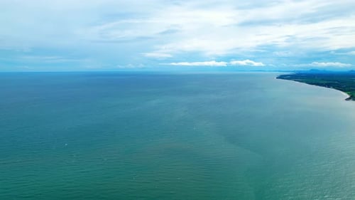 4K aerial drone view of beautiful sea waves, Flight over sea.