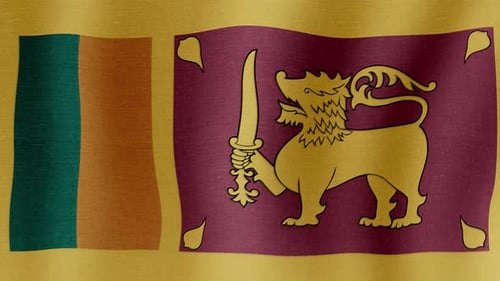 Animated Sri Lanka National Flag Waving Loop Background