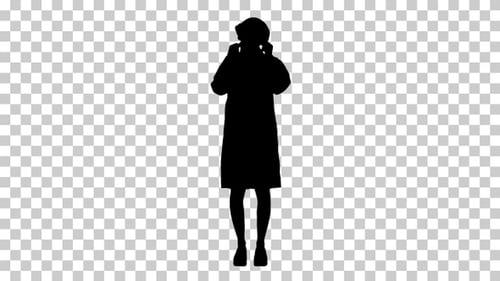 Silhouette Female doctor wearing a mask, Alpha Channel