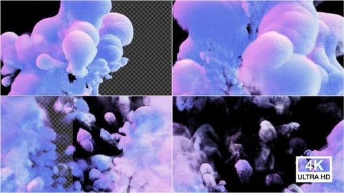 Abstract Colorful Fluid Smoke Burst Reveal Transition