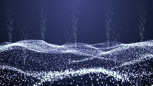 Abstract Digital Particles Wave Flowing Background Loop