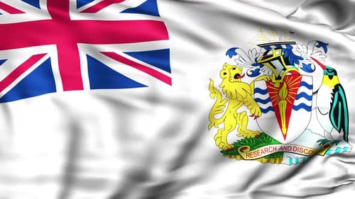 British Antarctic Territory Flag Waving Animation
