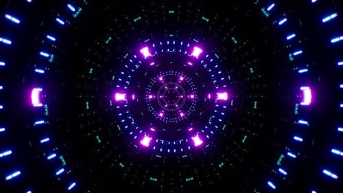 Boucle de tunnel de lumière violette de science-fiction abstraite 4K