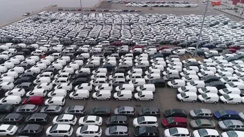 Busy Car Park in the Town