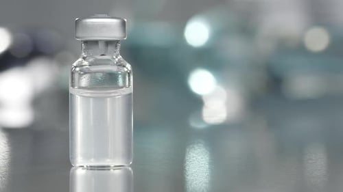 Close Up of Medicine Vial in Laboratory Setting