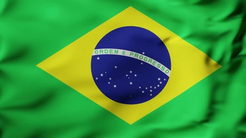 Waving Brazilian Flag Seamless Loop