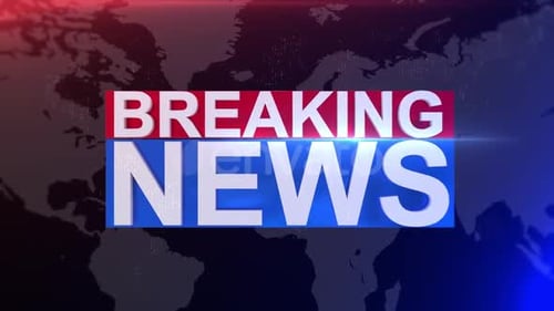 Dynamic Breaking News Title Animation with World Map