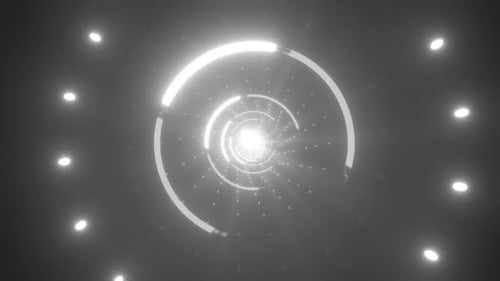 Abstract Futuristic Tunnel with Glowing Lights Loop Background