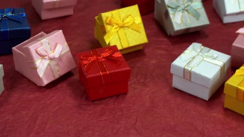 Colorful Gift Boxes with Heart for Celebration