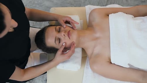 Relaxing Face Massage at a Health Spa