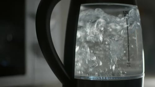 Boiling Water in a Clear Electric Kettle