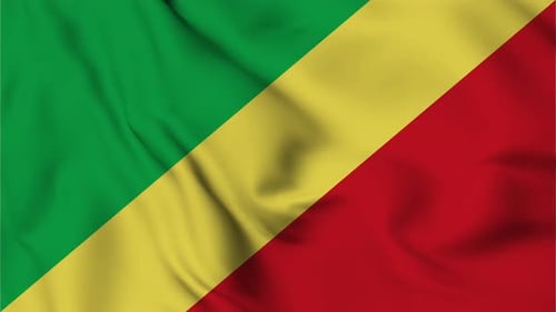 Republic of the Congo National Flag Waving Animation Loop