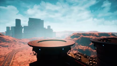 Paisagem pós-apocalíptica da cidade