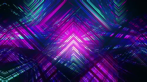 Abstract Futuristic Neon Light Pattern Background Loop