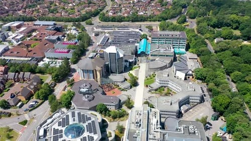 Imágenes aéreas de los edificios del campus de Talbot de la Universidad de Bournemouth