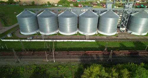 Grain Elevator Next to the Railway