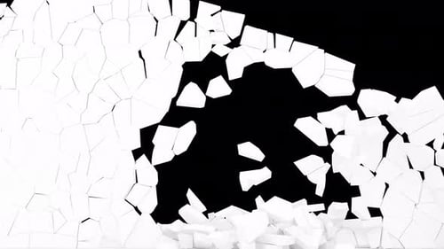 White Wall Explodes with Alpha Channel