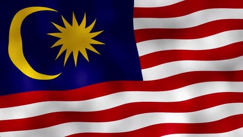 Realistic Waving Flag of Malaysia Animation
