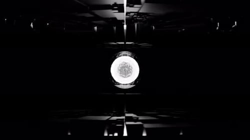 Abstract Energy Sphere Reveal in Futuristic Geometric Tunnel