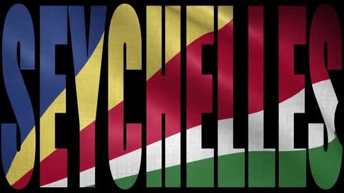 Waving Seychelles Flag Text Reveal Title