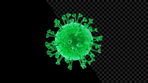 Animated Green 3D Coronavirus Cell Loop