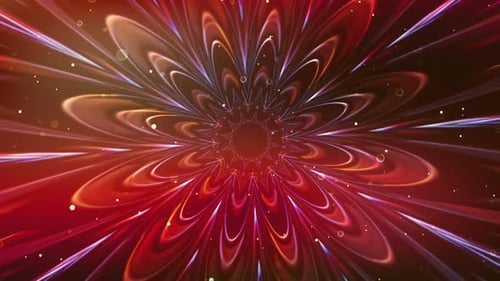 Abstract Glowing Floral Tunnel Seamless Loop Background
