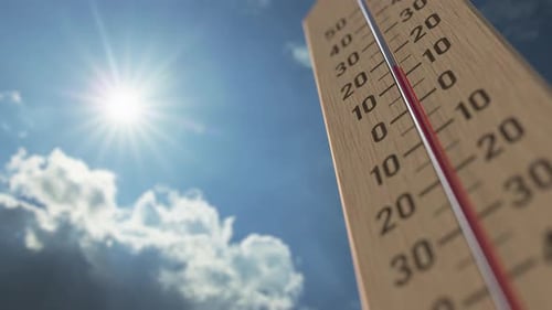 Outdoor Thermometer Reaches 40 Forty Degrees Centigrade