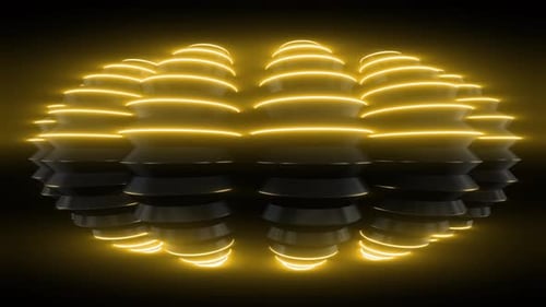 4k Yellow Spherical Neon Loop