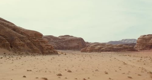 Rocks and sand in Wadi Rum Desert, Jordan