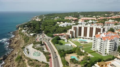 City of Cascais Located on Cliff at Atlantic Ocean Portugal Europe