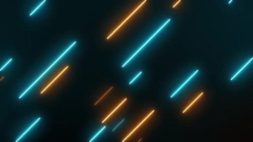 Abstract Neon Glowing Lines Motion Background