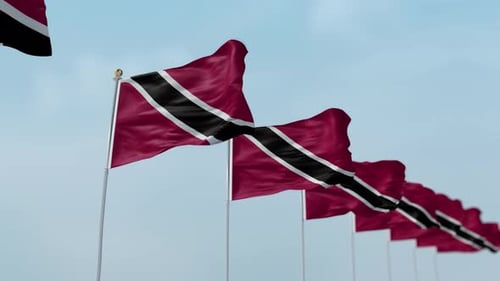 Trinidad And Tobago Row Of Flags