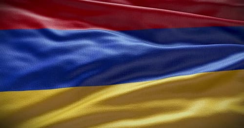 Realistic Waving Armenia Flag Background