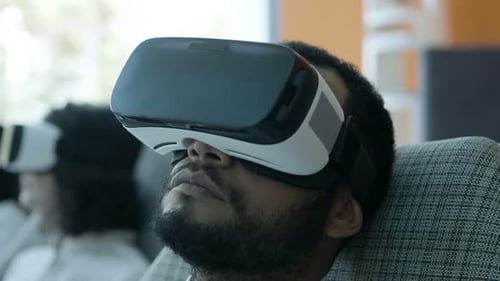 Man Relaxing in Virtual Reality Headset