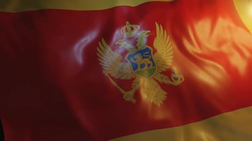 Montenegro National Flag Waving Animation