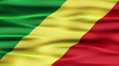 Republic of Congo Flag Waving Seamless Loop
