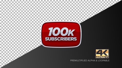 YouTube 100K Subscribers Celebration Play Button Animation