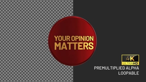 You Opinion Matters Rotierender Looping-Abzeichen mit Alphakanal