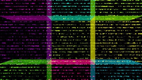 Abstract Neon Glowing Grid Pattern Motion Background