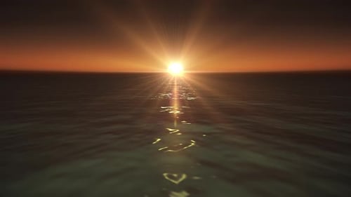 Weitwinkel Dark Ocean Warmer Himmel Sonne Strahlen Schleife