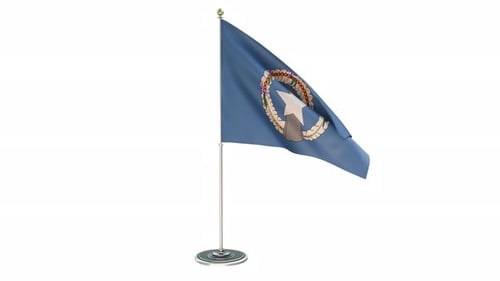 Northern Mariana Islands Flag Waving Animation on White Background