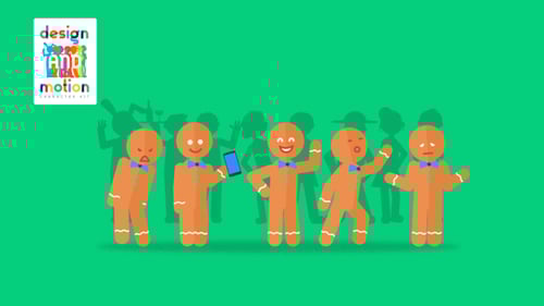 Animated Christmas Gingerbread Man Character Action Loops