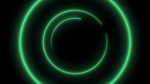 Rotierende Kreise mit Lichtstrahlen und Glühen