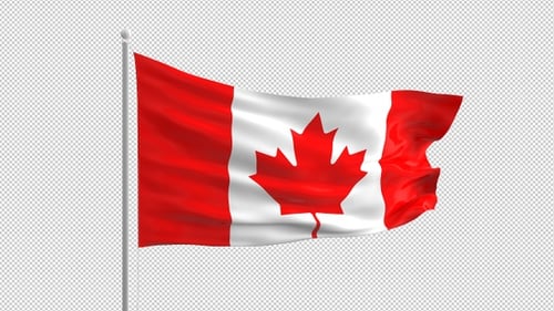 Realistic Waving Canadian Flag Animation for National Events