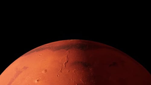Animated Red Planet Mars Rotating in Space
