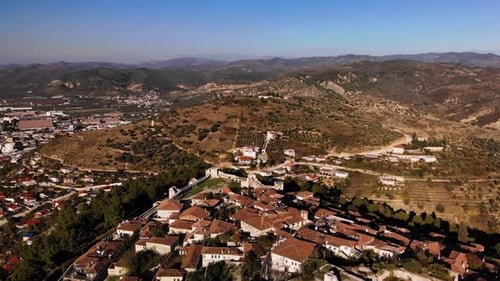 Aerial View of the Old Fortress in Mountains