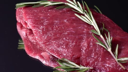 Raw Steak with Rosemary and Sea Salt