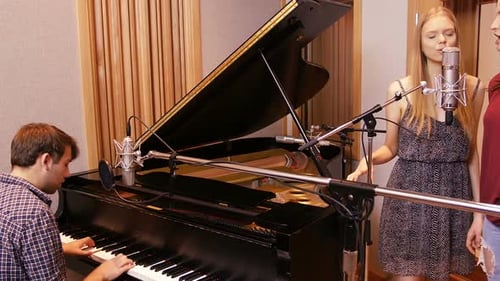Music Studio: Pianist and Vocalists Perform Together
