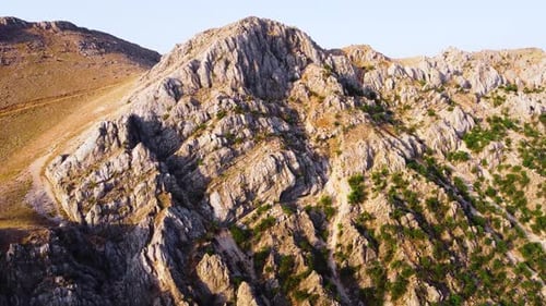 Canyon in the Mountains Huge Sharp Rocks Geological Miracle in Turkey Aerial View