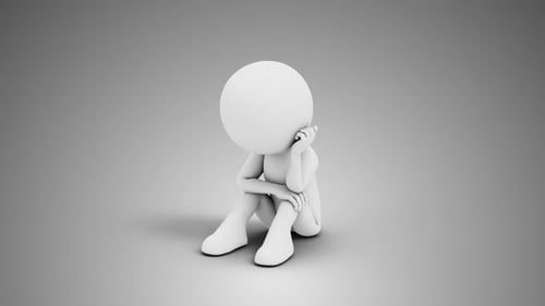 3D Man Depressed Loop With Alpha